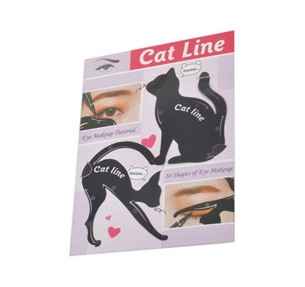 Plantilla de delineador de ojos de gato 2 en 1, plantilla de ojos multifunción, tarjeta de plantilla de gato, consejos de maquillaje fáciles, herramientas 6781183