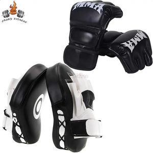 2 in 1 Gebogen Bokswanten Focus Bokszak Handschoenen Set Kunstleer Training Hand Pads MMA Karate Apparatuur 240117