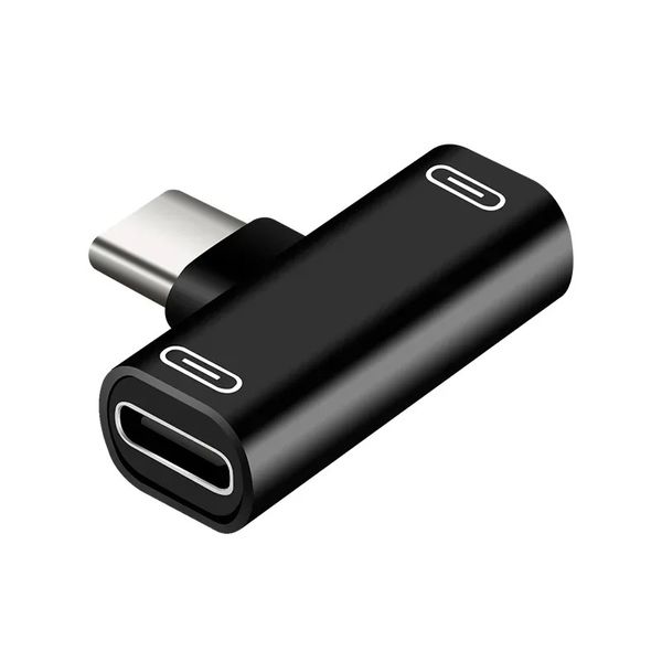 2 en 1 Dual tipo C USB-C Auriculares Auriculares Audio Audio Convertidor de divisor de cargador para Huawei P30 para Xiaomi Samsung