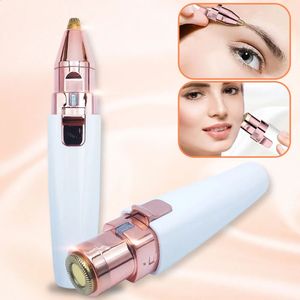 2 in 1 Elektrische Wenkbrauw Trimmer Pijnloos Eye Brow Epilator Voor Vrouwen Make-Up Mini Scheerapparaten Draagbare Ontharing Scheerapparaat 240124