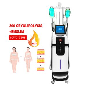 2 en 1 EMS Cryo Body adelgazante Em slim Muscle Building 360 Cryo 5 manijas Cryo Freeze Congelación de grasa Electromagnético Músculo Artículos de belleza