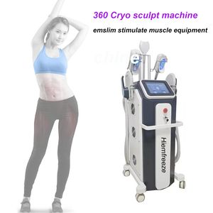 2 en 1 EMSlim Muscle Building Cryo Minceur Machine HIEMT Body Sculpting Machine 360 Cool Cryotherapy Equipment