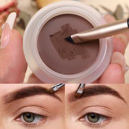 2 en 1 crema de gel de ceja delineador de ojos con cepillo impermeable longlasting mate marrón negro fácil ropa coreana cosmética 240425