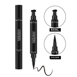 2 in 1 eyeliner stempel vloeibare eyeliner potlood waterdichte make-up stempels seal pen stempel zwart eyeliner potlood