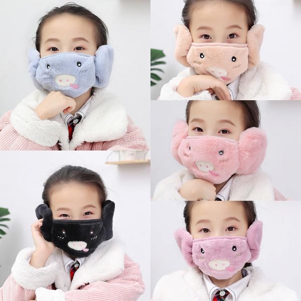 2 in 1 Gesichtsmasken Ohrenwärmer Winter Weihnachtsmaske Staubdicht Kalt Warm Ohrenschützer Maske für Kinder Schutzmasken fy9229