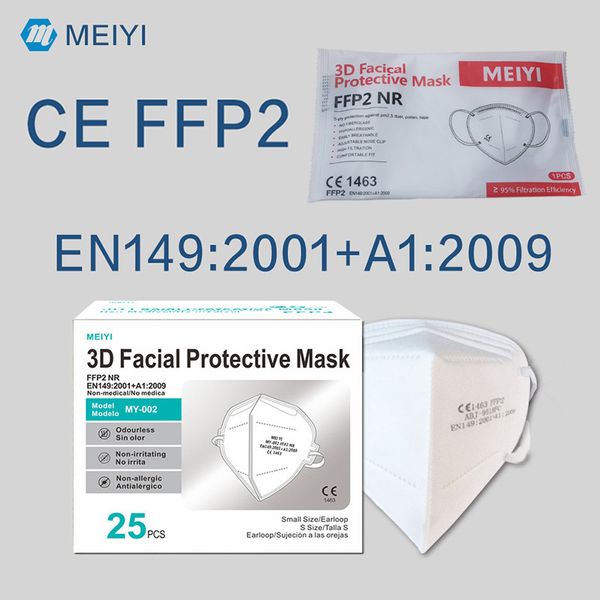 Masque FFP2 Certificat CE Maske EU Whitelist Masque facial PM2.5 Anti-buée Haze et Influenza mascarilla Réutilisable 5 couches mascherina