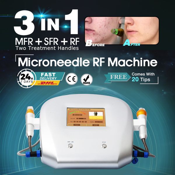 Máquina de microagujas fraccionales 2 en 1, radiofrecuencia, microagujas fraccionales, eliminación de arrugas antienvejecimiento, equipo de mesoterapia con microagujas