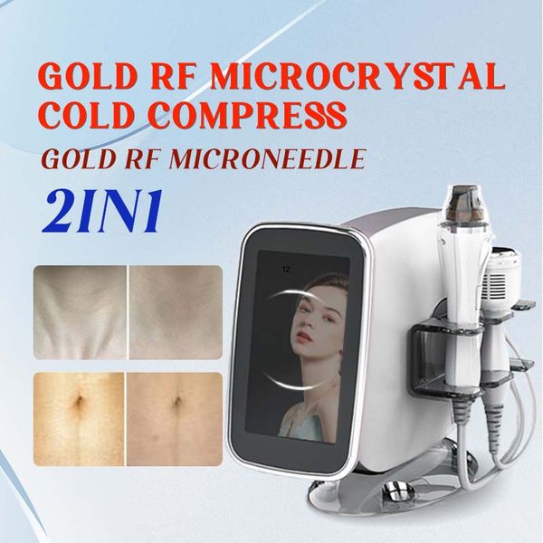 Machine de micro-aiguille RF fractionnée 2 en 1 avec marteau froid Cryo, vergetures, dissolvant de cicatrices, pigmentation, traitement par micro-aiguille pour la peau, le visage et le corps