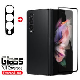 2 in 1 voorste volledige omslag gehard glazen schermbeschermers Lens Bescherm filmbedekking voor Samsung Galaxy Z vouw 3 4vond4vond3 5G