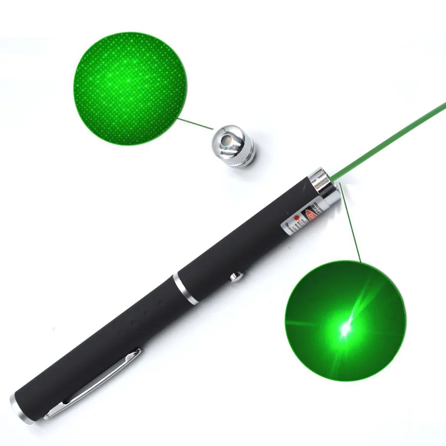 2 em 1 Green Light Beam Laser Pointers Pen 5mW 532nm para SOS Montagem Noite Caça Ensino Reunião PPT Presente de Natal