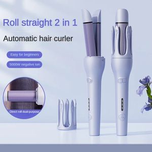 2 en 1 Plancha de rizador de cabello 32 mm PTC Cerámica Calentamiento rápido Rizador automático Rodillo multifuncional para mujeres 240325