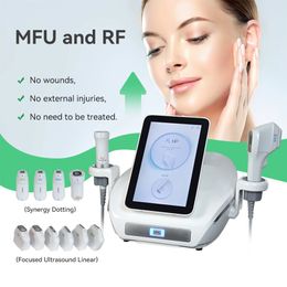 Machine Hifu 2 en 1 MFU + RF, dispositif de levage et de raffermissement de la peau du visage, augmentation profonde du collagène