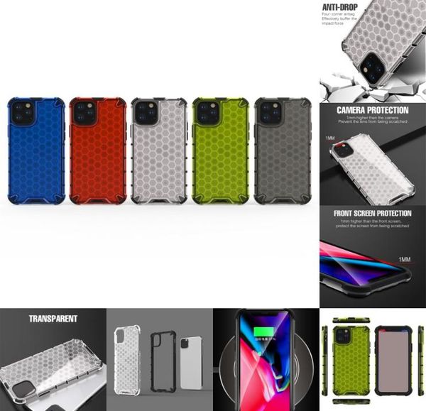 Funda híbrida 2 en 1 con armadura de panal para Iphone 12 11 XS Max XR 8 7 6S Funda dura transparente a prueba de golpes3990381