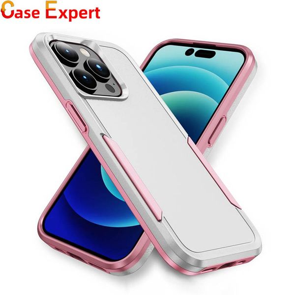 2 en 1 Cajas de teléfono híbrido Armadura antideslizante a prueba de golpes para iPhone 15 Plus Pro Max 14 Samsung S23 S24 Ultra A14 A54 5G Google Pixel 7 Pro Moto G Play 2023 TPU PC Contraportada