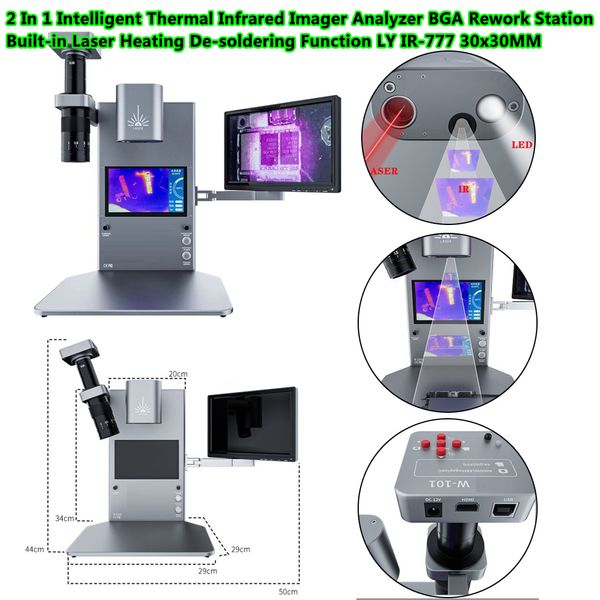 Inspección de imagen térmica infrarroja 2 en 1 Función de desoldadura de calefacción láser integrada Estación de retrabajo de BGA LY IR777 para móvil