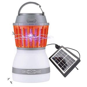 2 en 1 Insect Killer Luz solar portátil desmontable 3 modos de iluminación Carga USB Mosquito Killer Electric para acampar al aire libre en interiores