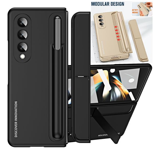 Étuis invisibles 2 en 1 pour Samsung Galaxy Z Fold 3 Fold 4 Case Housse de protection porte-stylo amovible