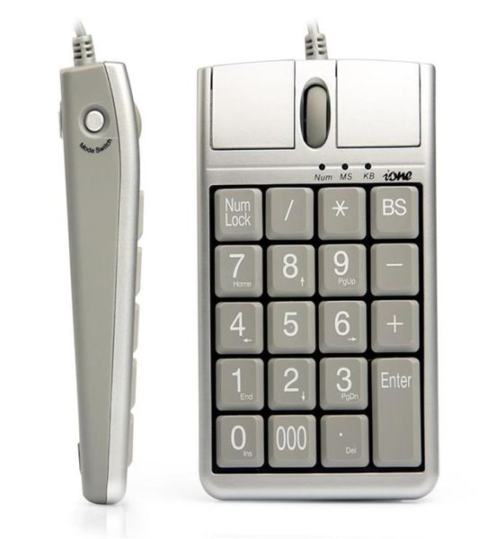 Ratón óptico iOne Scorpius N4 2 en 1, teclados USB con cable, 19 teclado numérico con rueda de desplazamiento del ratón para entrada rápida de datos, llave USBb5518773