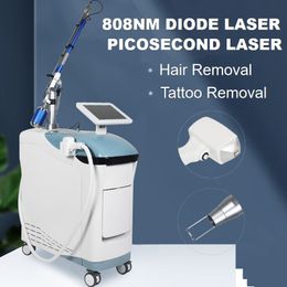 Máquina de eliminación de tatuajes para rejuvenecimiento de la piel con depilación láser 2 en 1 Depilación con láser de diodo de 808 nm 1064 nm 755 nm 532 nm Equipo de eliminación de pecas con pigmento láser Pico