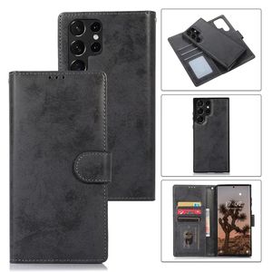 Portefeuille en cuir 2in1 étuis détachables amovibles pour Iphone 15 Plus 14 13 Pro MAX 12 11 XR XS 8 7 6 SE carte magnétique rétro boucle en métal housse à rabat béquille pochette pour téléphone