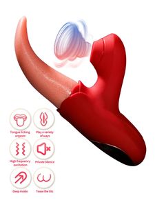2 In 1 Licking Suck Vibrators For Women Licking Tongue Clitoris Stimulator G Spot Massager Vagina Sucking Female Orgasm Sex Toys