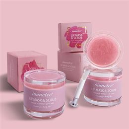 2 in 1 lip scrub masker vocht lippenbalsem exfoliërende scrub lipfilm voeding reparatie fijne lijntjes lippen zorg