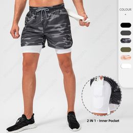 2 en 1 Hommes Shorts Design Classique Sport Pantalon À Séchage Rapide Camo Entraînement En Plein Air Tranning Courir Yoga Gym Pantalon Taille M-3XL pour Homme