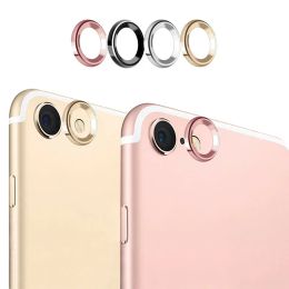 2 en 1 Protecteur de lentilles de caméra en métal pour iPhone 7 8 Plus x Couvercle de bague de cercle de protection de l'objectif avec film en verre trempé pour iPhone X