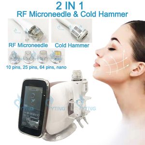 2 in 1 Microneedle-radiofrequentiemachine met koude hamer RF-fractionele gezichtslifting Acnebehandeling Littekenverwijdering Behandeling van striae