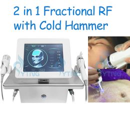 2 en 1 Microneedle RF Machine Cold Hammer Microneedling Face Lifting Eliminación de cicatrices de acné antiarrugas