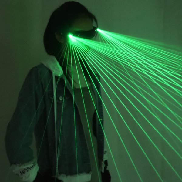 2 en 1 multi-ligne vert LED Laser lunettes lumière danse scène spectacle DJ Club fête lunettes Multi faisceaux pour LED Costumes lumineux
