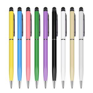 2 In 1 multifunctionele fijne punt stylus capacitieve touchscreen pen voor smartphone tablet 500pcs