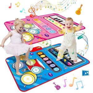 Jouets musicaux 2 en 1 pour tout-petits, clavier de Piano, tambour de Jazz, tapis de jeu sensoriel, éducation des instruments pour bébés en bas âge, 240112