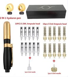 2 In 1 nieuwe hogedruk hyaluronische pen 2 in 1 hyaluron pen voor tattoo tip hyaluron pistool 03ml 05 ml hoofd Q05084246203