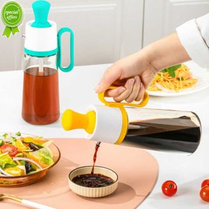 Nueva botella dispensadora de aceite 2 en 1 con diseño de cepillo, práctico condimento líquido, botella de gran capacidad, suministros de cocina multifunción