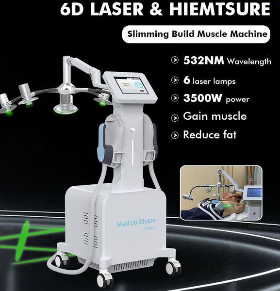 Machine amincissante 2 en 1 Non invasive 360, Laser Lipo intelligent 6d Hiemt Ems, sculpture musculaire, élimination des graisses, bras, corps, amincissant