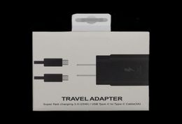 Chargeurs de qualité OEM 2 en 1 Note 10 Câble de charge rapide USB C 1 m 3FT Chargeur rapide EU US 20 W Prise murale d'alimentation 25 W pour Samsung Galax2180755