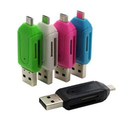 2 in 1 OTG Micro SD-kaartlezer USB-kaartlezer voor USB Micro SD TF-adapter Flash Drive Smart-geheugenkaartlezer Cardreader1040868