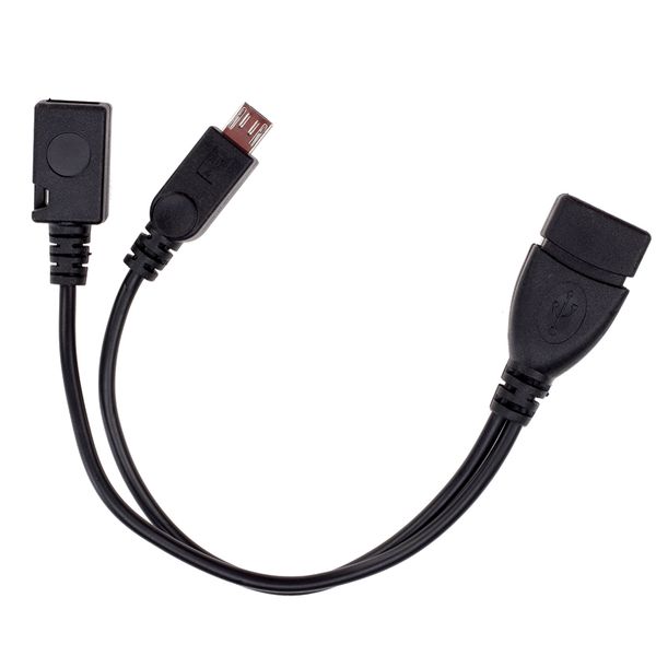 Connecteur séparateur d'alimentation en Y OTG Micro USB hôte 2 en 1, adaptateur USB 2.0 vers câble Micro 5 broches mâle femelle
