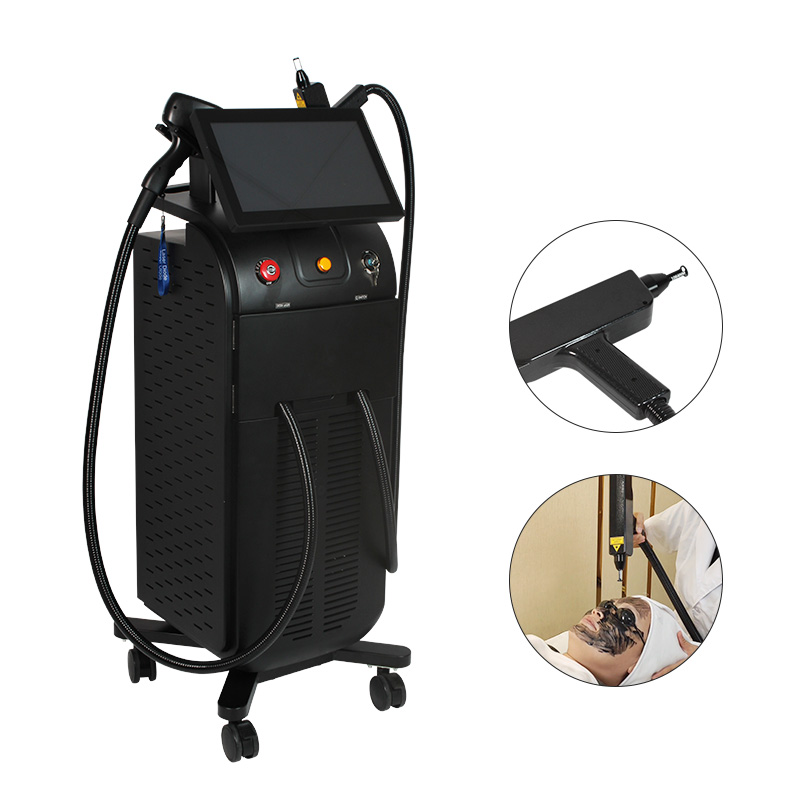 2 in 1 Permanent 808 nm professionelle Eis schmerzlose Diodenlaser-Haarentfernung Pico Laser Tattooentfernungsmaschine