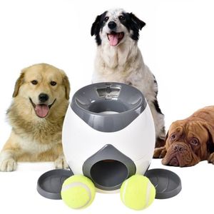 2 In 1 Hond Speelgoed Interactieve Automatische Ball Launcher Tennis Emissie Gooien Speelgoed Beloning Machine Voedsel Dispenser Y200330328W