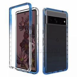 2 In 1 telefoonhoesjes harde pc en zachte TPU gradiënt kleur telefoonhoes voor Google Pixel7 6 Pro 6A 5 5A 4 4A 5G 4XL