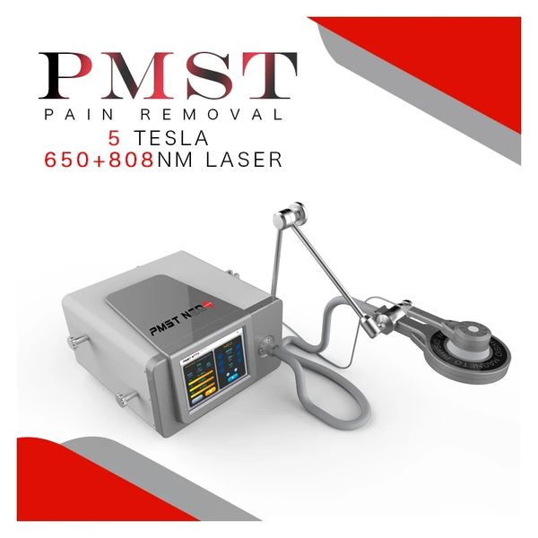 Machine de magnétothérapie portable 2 en 1 EMTT avec dispositifs laser à diode froide 808 et 650NM pour l'utilisation du centre de réadaptation pour le soulagement de la douleur articulaire de la fasciite plantaire