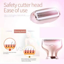 2 en 1 Portable Coupe de cheveux électrique Trimmor Epilator Femme Facial Intimate Zone pour le corps Épilation du corps Sexe Bikini Pubic Rosor