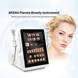 2 en 1 RFEMS Plasma Rajeunissement de la peau Massage corporel RF EMS Contraction musculaire Paupières Levage Stylo laser à plasma d'ozone Dispositif de remodelage cutané profond