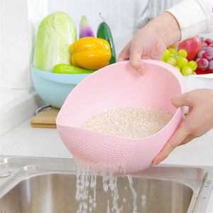 2-in-1 rijstwasserzeef en Colanders Washing Bowl Plastic zeefafvoer voor groenten en fruit