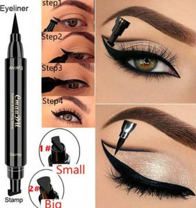 2 en 1 Seal Stamp Liquide Eyeliner Crayon Étanche À Séchage Rapide Durable Black Eye Liner Crayon Cosmétique Maquillage Outil Livraison Gratuite