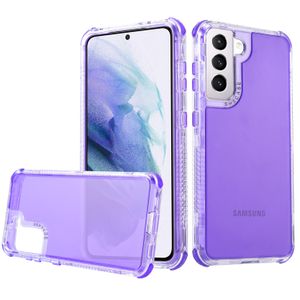 2 In 1 Schokbestendige Bumper Telefoon Gevallen voor Samsung Galaxy S21 Plus S22 Ultra A32 A72 A52 A12 A21S A53 Clear Color Silicone PC Cover