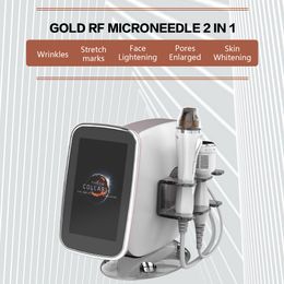 2 in 1 Huid Gezichtsverzorging Machine Anti-rimpel Anti-veroudering Huid Gladder maken Lift Gezicht RF Microneedle + Ijshamer Roodheid Litteken Verwijderen Pijnbestrijding Massagecentrum