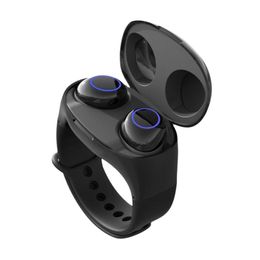 2 In 1 slimme polsbandje met oordopjes TWS Bluetooth 5.0 oortelefoon draagbare armband oortelefoons draadloze Fiess horloge opslag lading